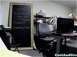 small waitress licked and romped in the office
