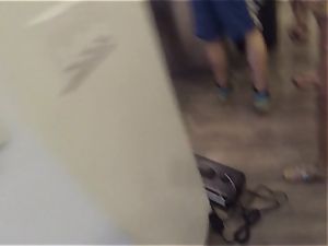 Jodi Taylor humps a ebony fuckpole in a torrid bathroom